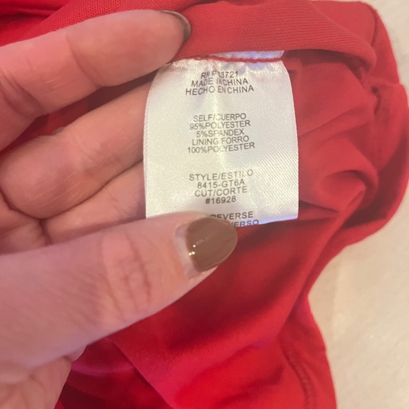 🆕City Studio Sexy Red Square Neck Ruched Bodycon Mini Cocktail Dress Women Sz L - Picture 6 of 7